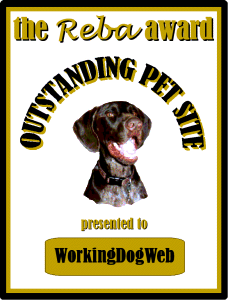 Thanks, Reba, for honoring WorkingDogWeb.com