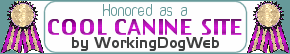 Cool Canine Site Award from WorkingDogWeb.com